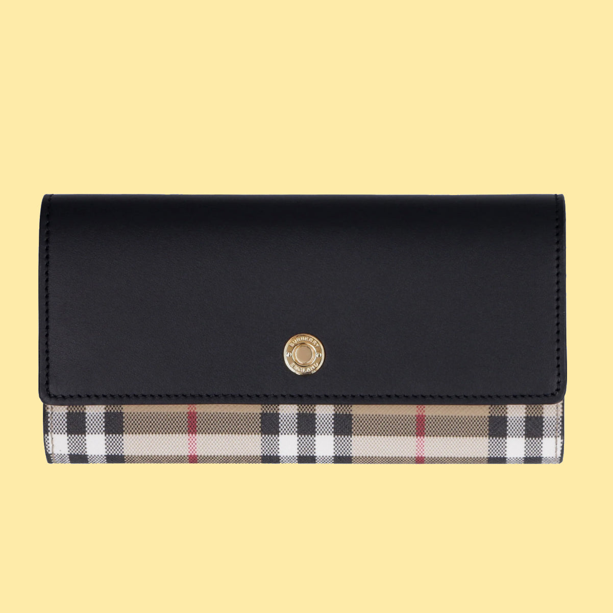 Burberry Vintage Check Leather Long Wallet