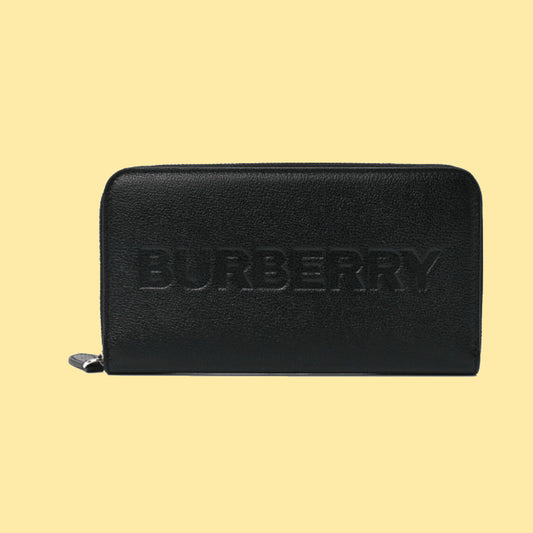 Burberry Black Leather Long Wallet