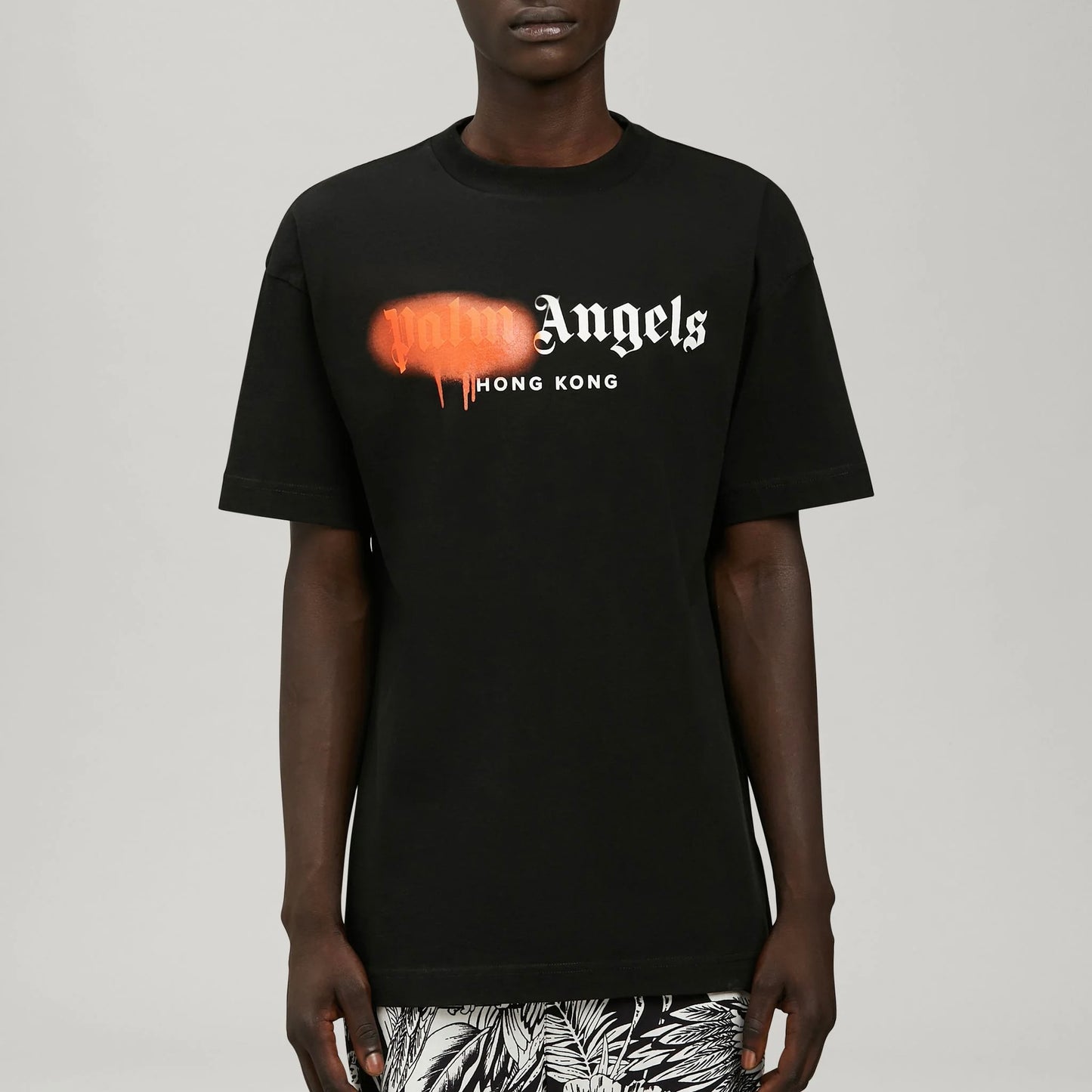 Palm Angels Hong Kong Spray Logo T-Shirt - Black/Red