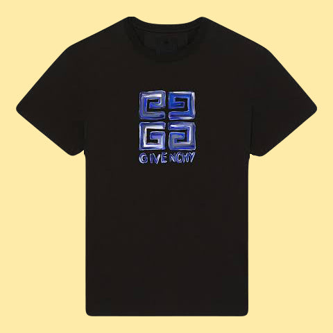 Givenchy 4G Lock Slim Fit T-Shirt - Black/Blue