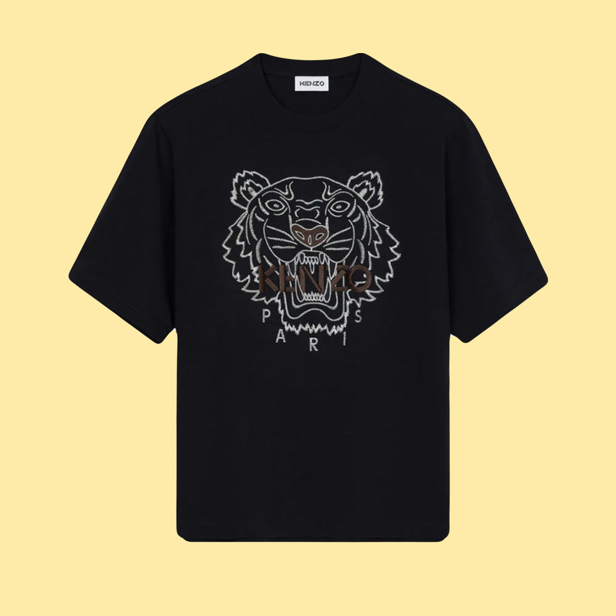 Kenzo Embroidered Tiger T-Shirt - Black/Brown