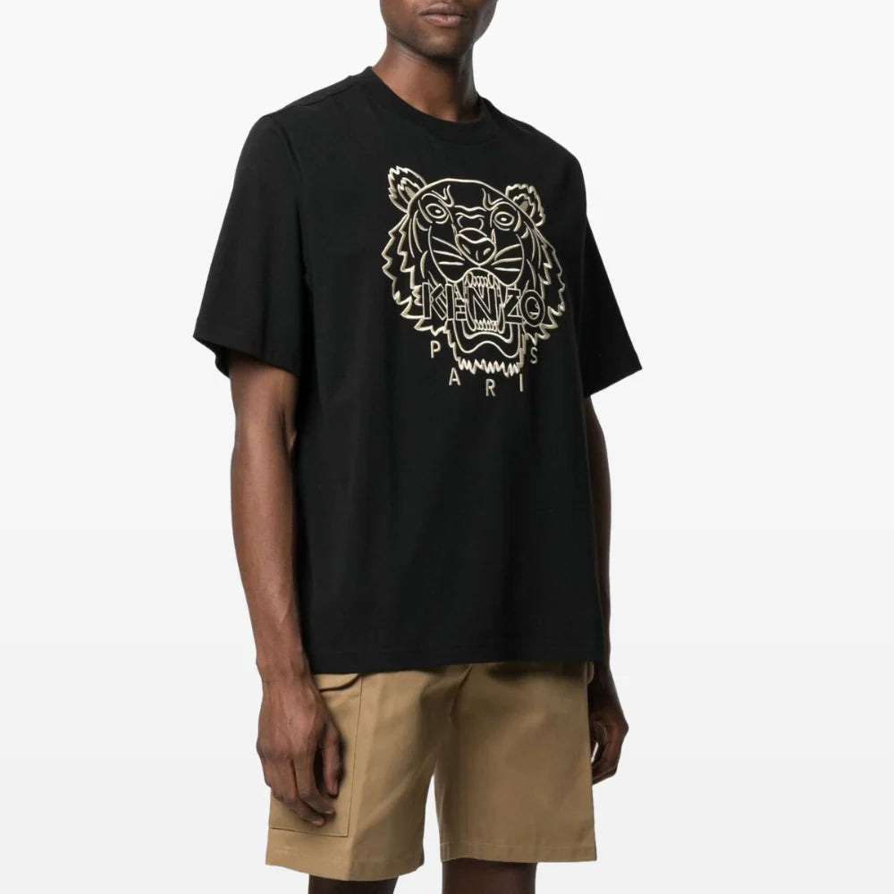 Kenzo Embroidered Tiger T-Shirt - Black/Gold