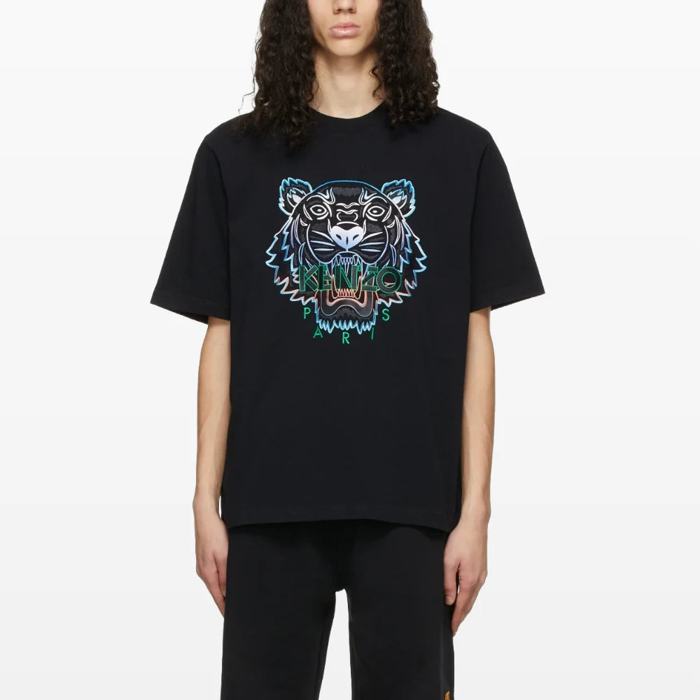 Kenzo Embroidered Tiger T-Shirt - Black/Blue/Green