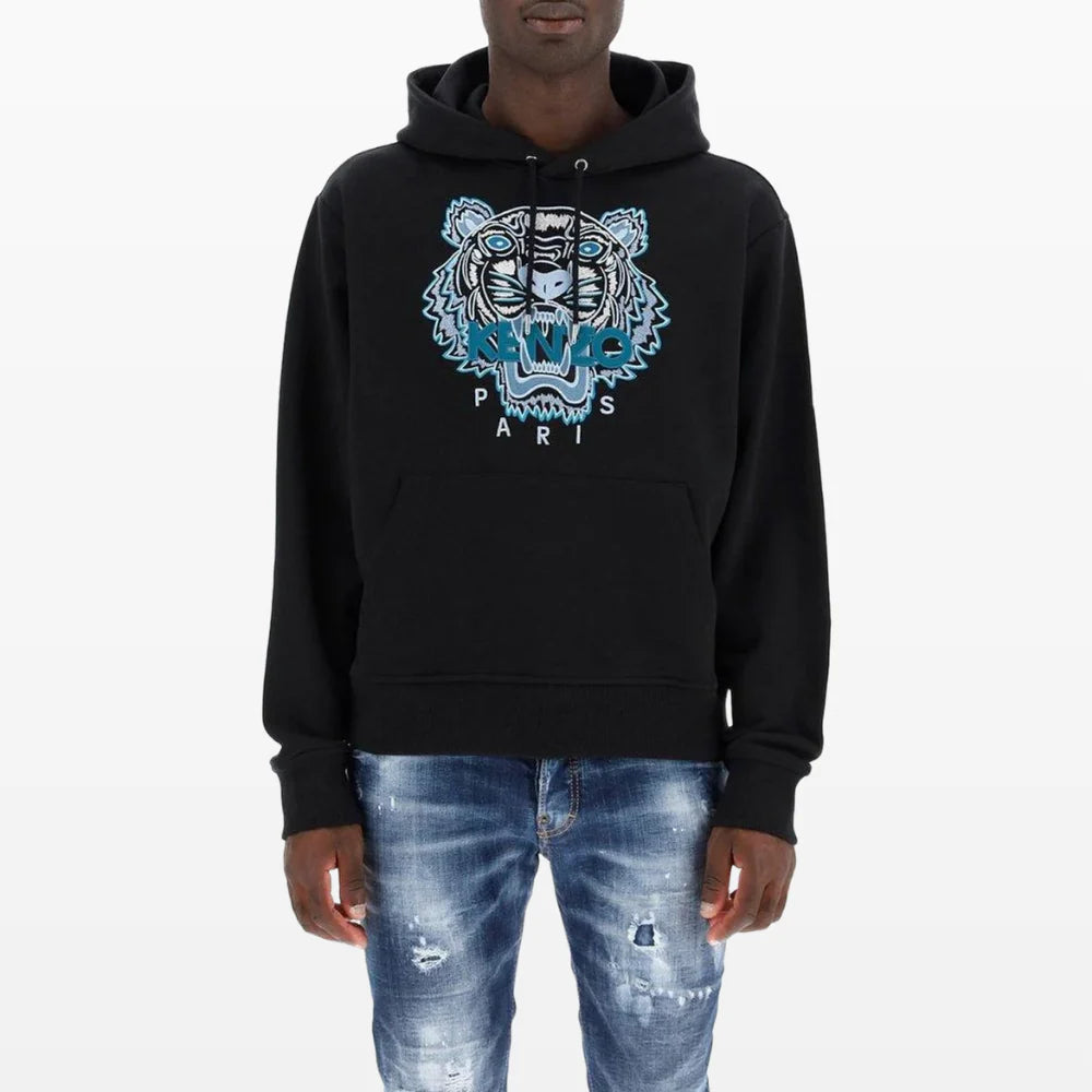 Kenzo Tiger Hoodie - Black/Aqua