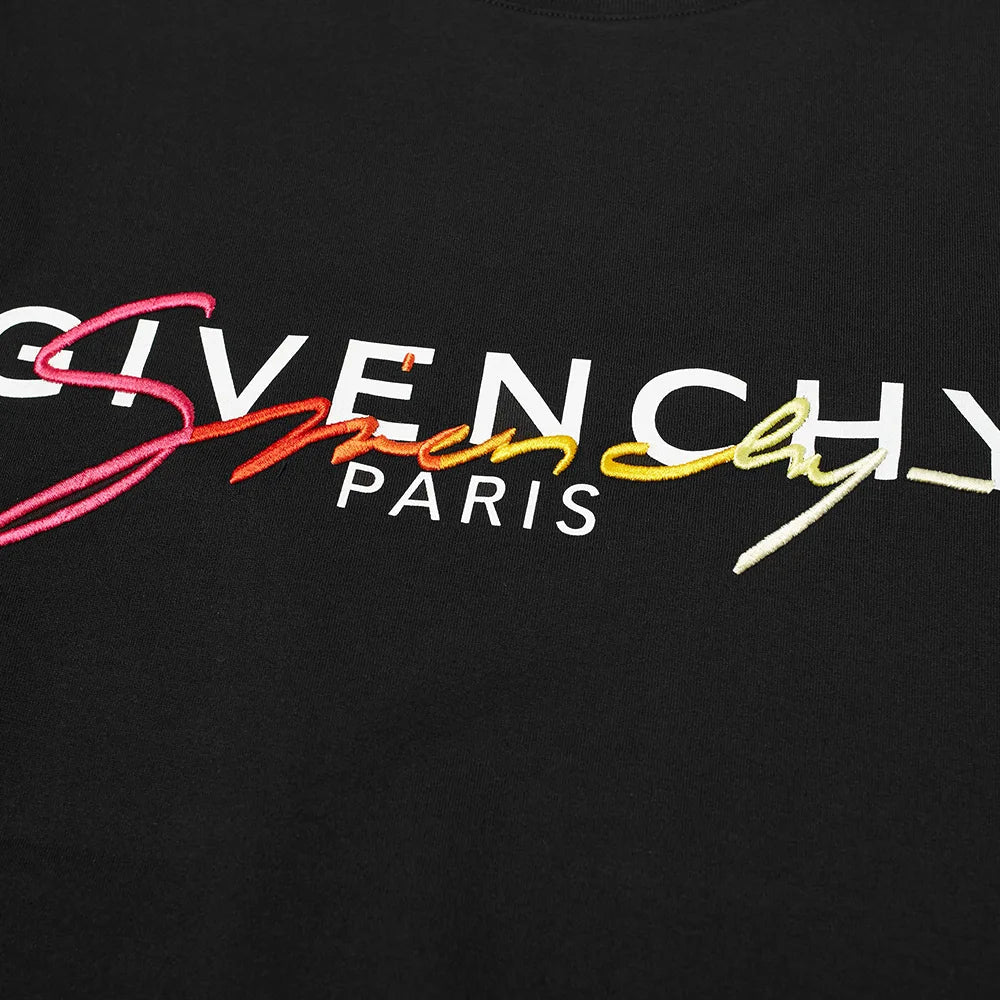 Givenchy Multi-Logo Embroidered T-Shirt - Multicolour