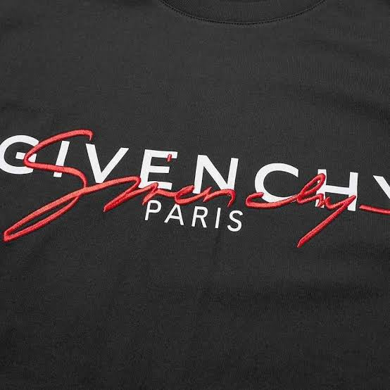 Givenchy Multi-logo Embroidered T-shirt - Black/Red