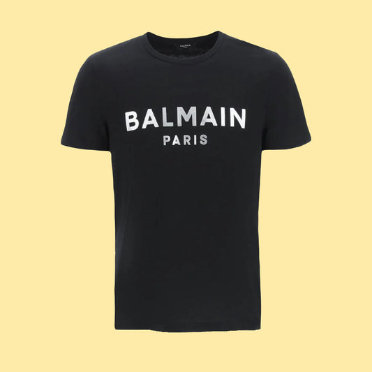 Balmain Logo Print T-shirt - Black/Silver