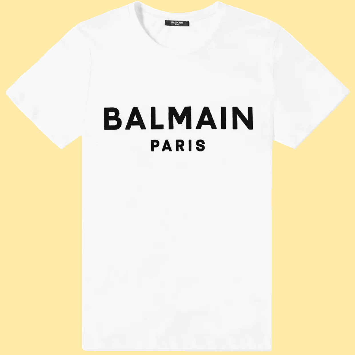 Balmain Flocked Logo T-shirt - White/Black