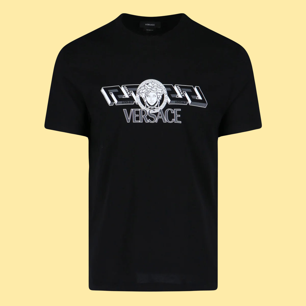 Versace La Greca Print Logo T-Shirt - Black/White