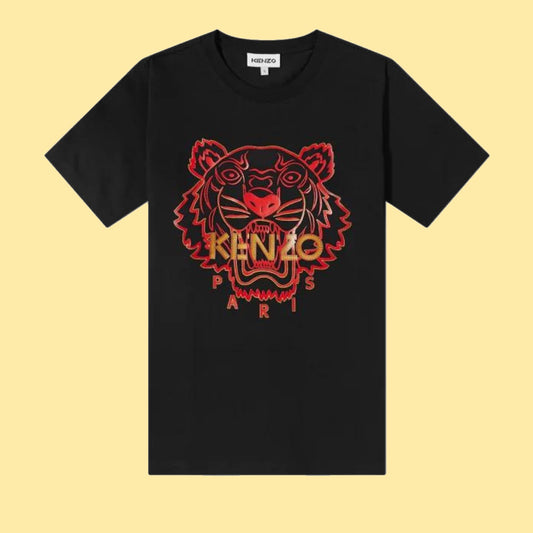 Kenzo Embroidered Tiger T-Shirt - Black/Red/Gold