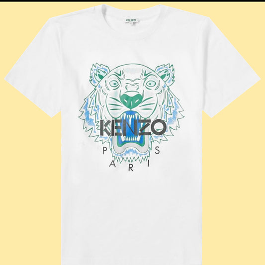 Kenzo Tiger T-Shirt - White/Green/Blue