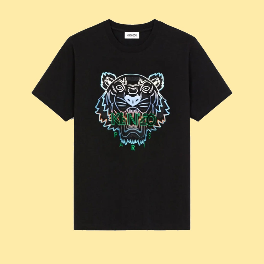 Kenzo Embroidered Tiger T-Shirt - Black/Blue/Green