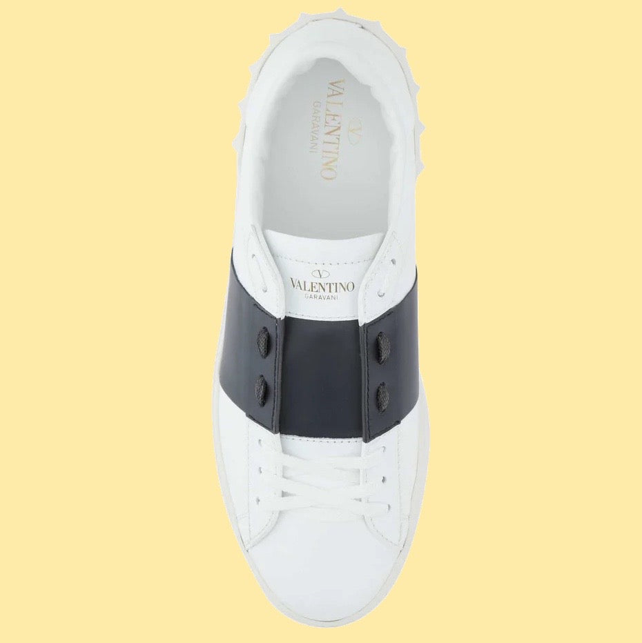 Valentino Rockstud Open Sneakers - White/Navy