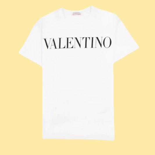 Valentino Oversize Printed Logo T-Shirt - White/Black