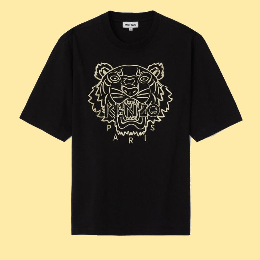 Kenzo Embroidered Tiger T-Shirt - Black/Gold