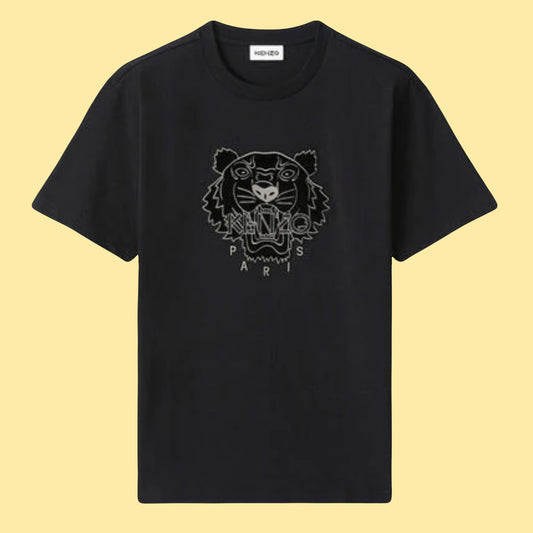 Kenzo Embroidered Tiger T-Shirt - Black/Black